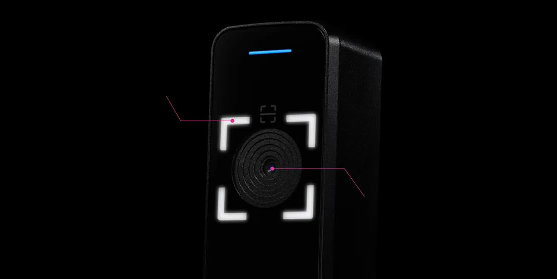 Zona de escaneo retroliminada por LED limpia. Módulo de QR integrado.