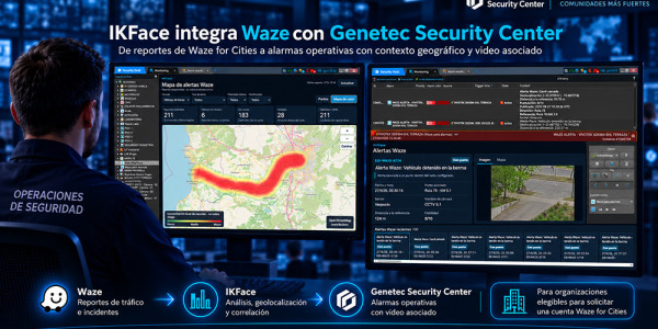 IKFace integra reportes de Waze con Genetec Security Center